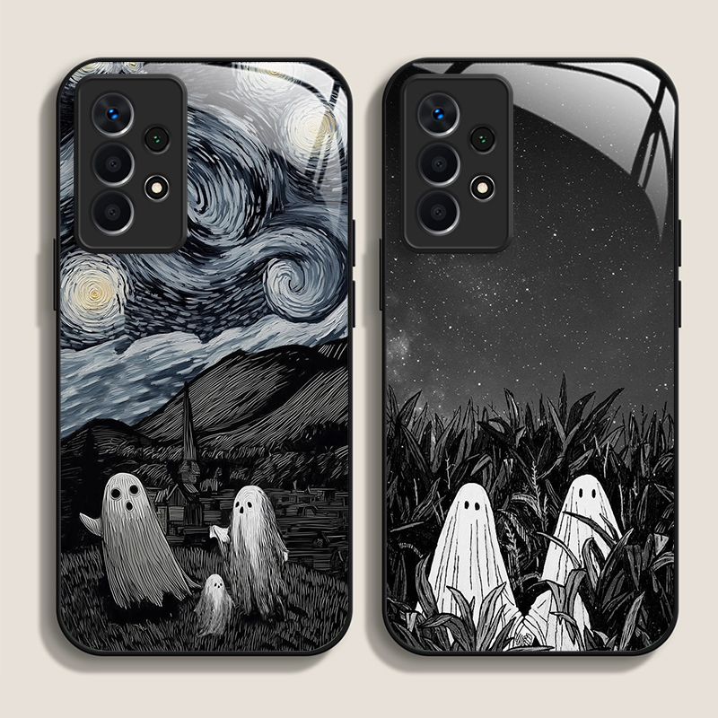 Phone Cases Drawing - Casing Ponsel Kaca Tempered Pola Seni