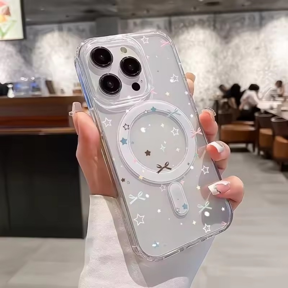 Clear Magsafe Case - Casing Ponsel Bening Motif Busur Bintang