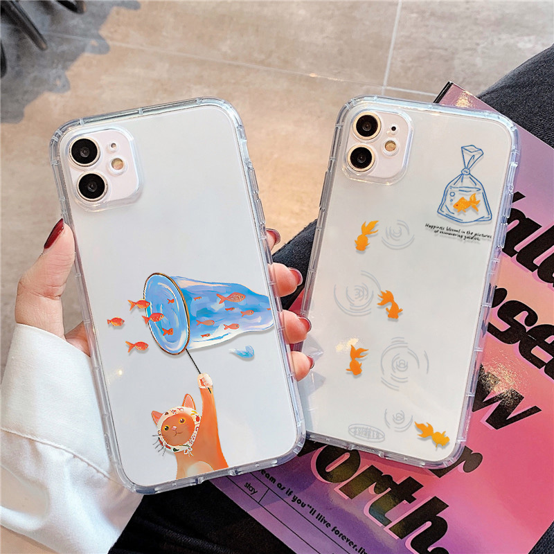 Phone Cases Iphone 12 - Casing HP Transparan Motif Ikan Cantik