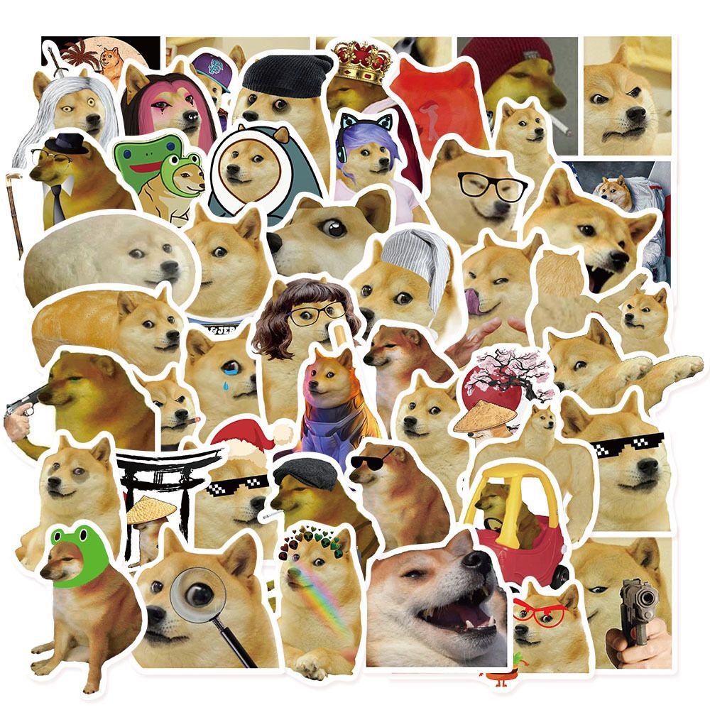 Phone Cases Kids - 50 Buah Stiker MEME Doge Lucu