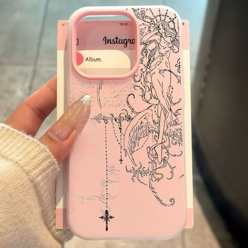 Phone Cases Drawing - Casing Ponsel Gambar Garis Salib Malaikat