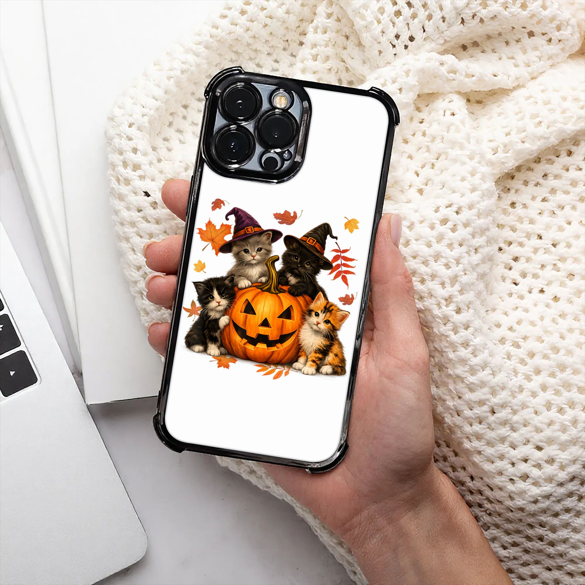 Phone Cases Kids - Casing Ponsel Halloween Motif Kucing Lucu