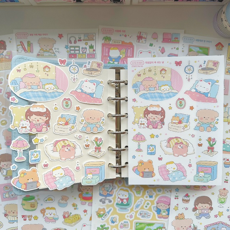 Phone Cases Kids - Stiker Seri Kehidupan Sehari-hari Gadis Kartun