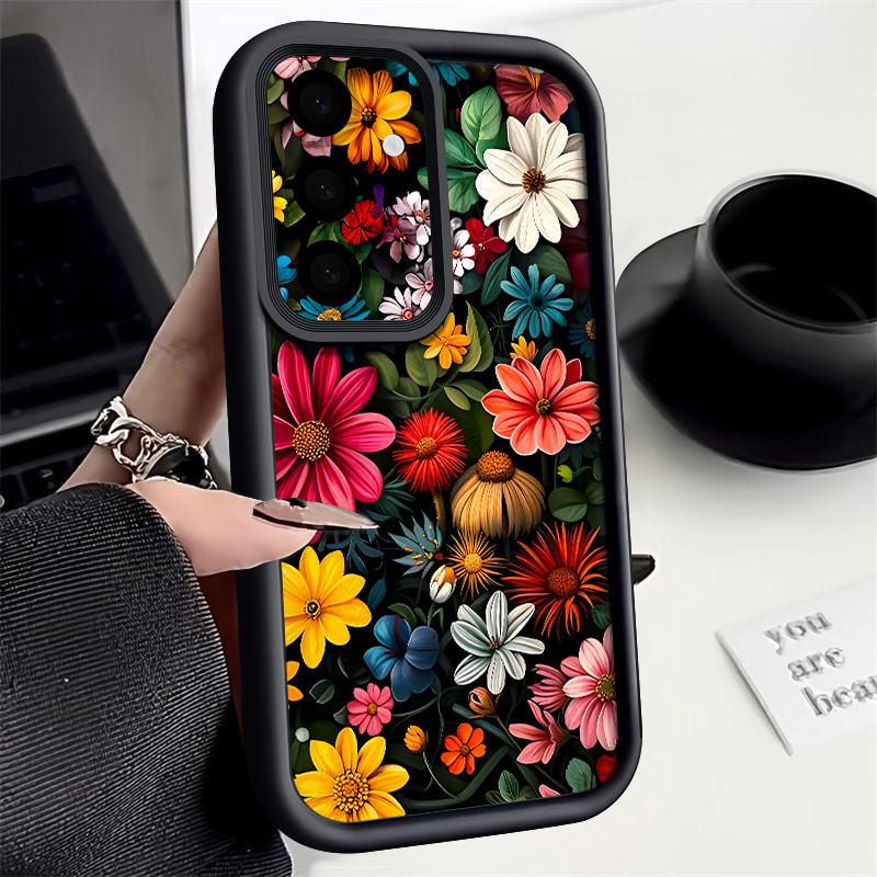 Phone Cases For Samsung A14 - Casing Pola Bunga Warna-warni untuk Samsung