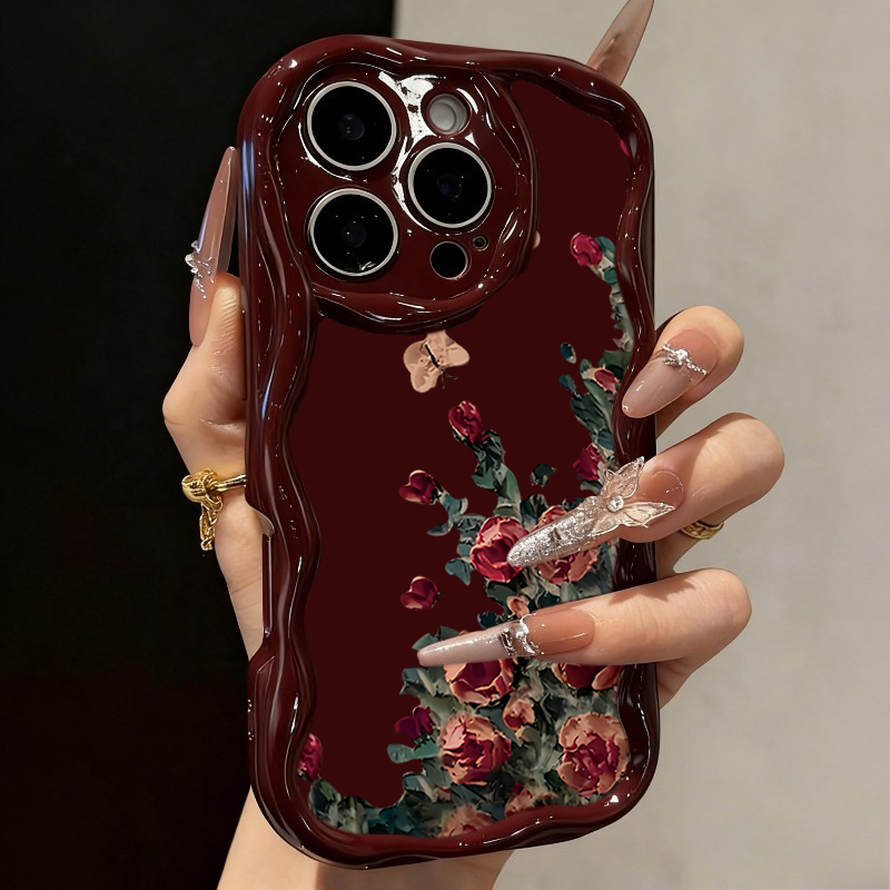 Phone Cases Drawing - Casing Ponsel Motif Bunga Lukisan Minyak