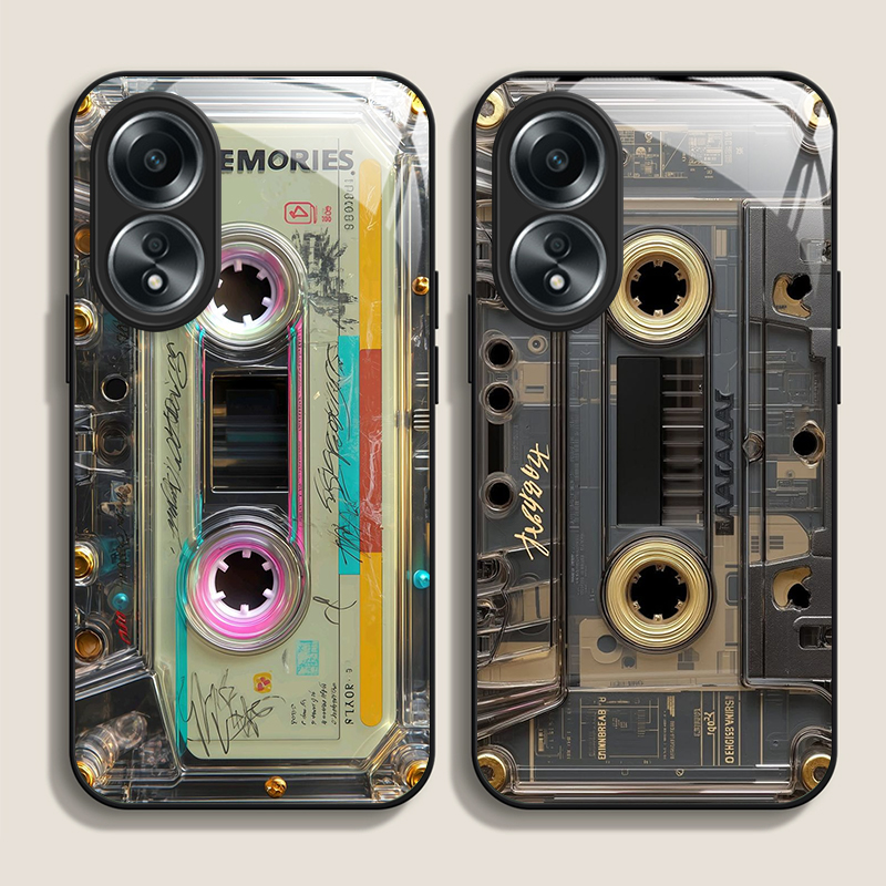 Phone Cases Realme - Casing Ponsel Kaca Temper Kreatif Motif