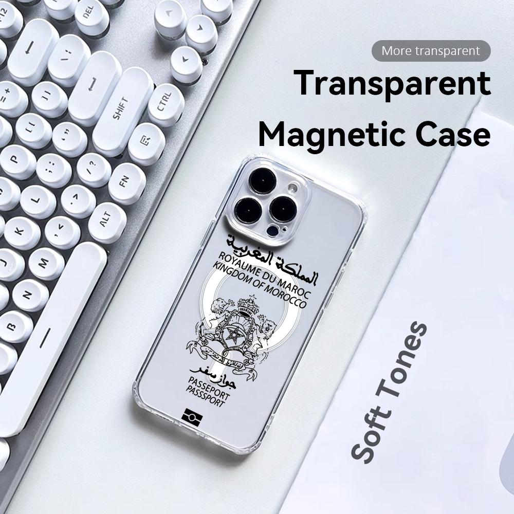 Casing Ponsel Paspor Maroko Ke - Clear Magsafe Case ulasan dan harga